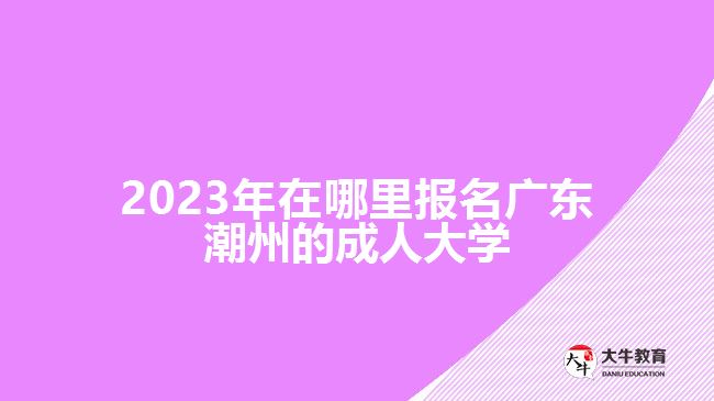 2023年在哪里報名廣東潮州的成人大學