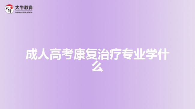 成人高考康復(fù)治療專(zhuān)業(yè)學(xué)什么