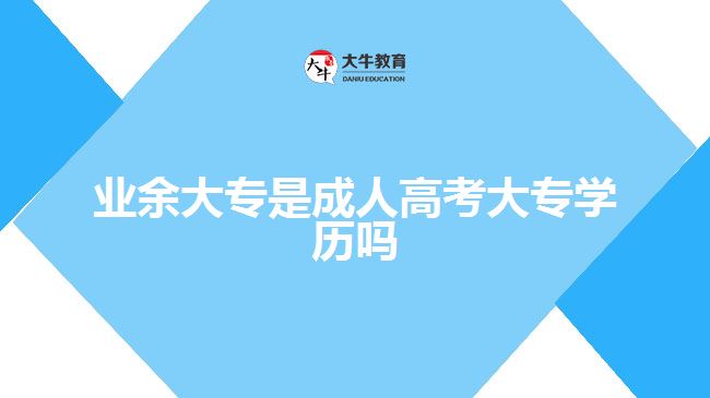 業(yè)余大專是成人高考大專學(xué)歷嗎