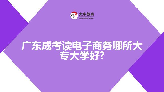 廣東成考讀電子商務哪所大專大學好?