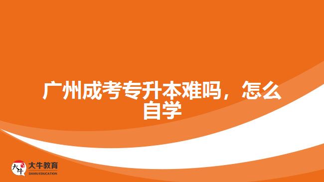 廣州成考專升本難嗎，怎么自學(xué)