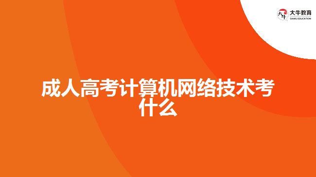 成人高考計算機網(wǎng)絡技術考什么