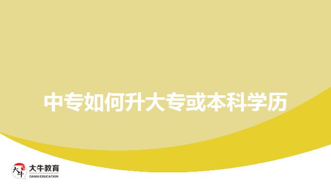 中專如何升大專或本科學(xué)歷