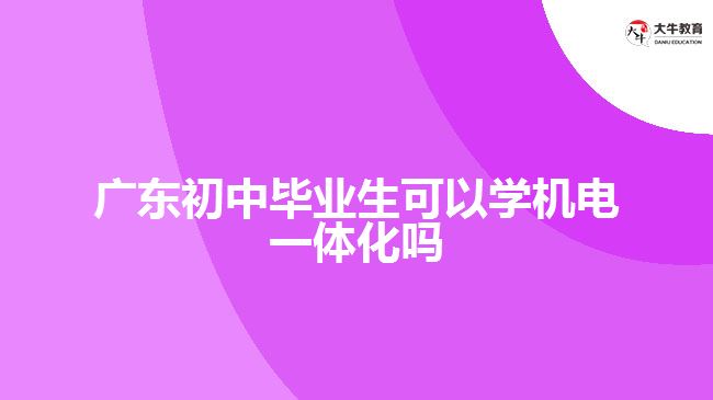 廣東初中畢業(yè)生可以學(xué)機電一體化嗎