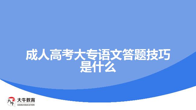 成人高考大專語(yǔ)文答題技巧是什么