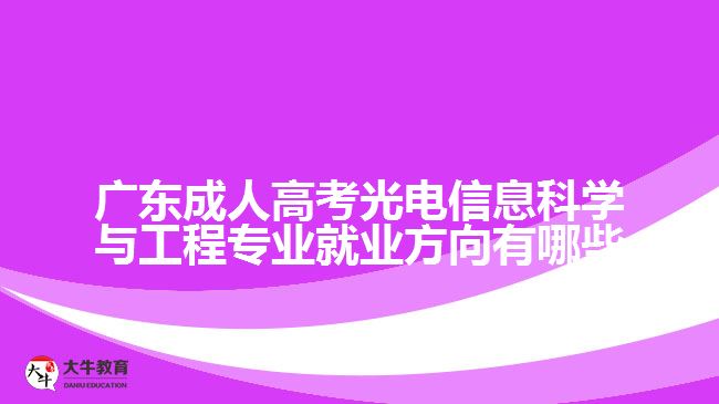 廣東成人高考光電信息科學(xué)與工程專業(yè)就業(yè)方向有哪些