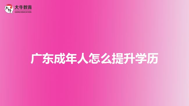 廣東成年人怎么提升學歷