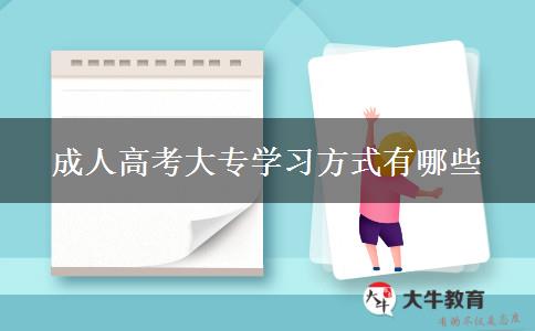 成人高考大專學(xué)習(xí)方式有哪些