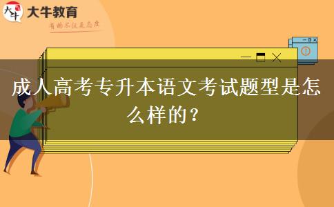 成人高考專升本語文考試題型是怎么樣的？