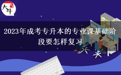 2023年成考專升本的專業(yè)課基礎(chǔ)階段要怎樣復(fù)習