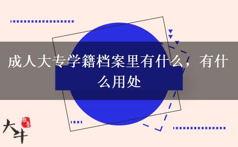 成人大專學(xué)籍檔案里有什么，有什么用處