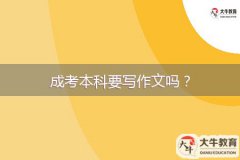 成考本科要寫作文嗎？