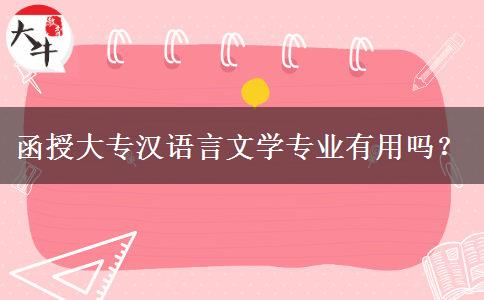 函授大專漢語(yǔ)言文學(xué)專業(yè)有用嗎？