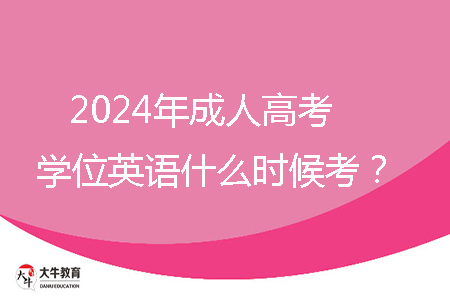 2024年成人高考學位英語什么時候考？