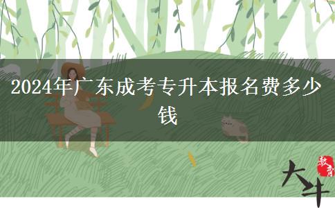 2024年廣東成考專升本報(bào)名費(fèi)多少錢