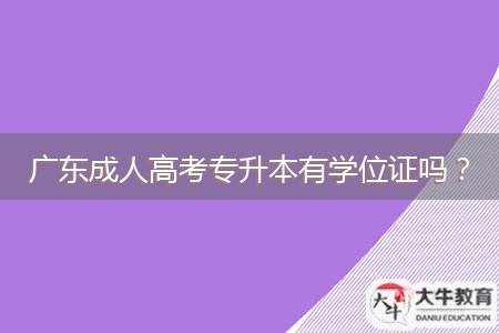 廣東成人高考專升本有學位證嗎？