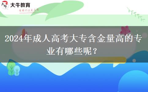 2024年成人高考大專含金量高的專業(yè)有哪些呢？