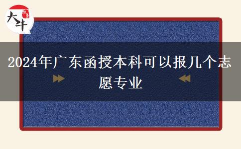 2024年廣東函授本科可以報幾個志愿專業(yè)