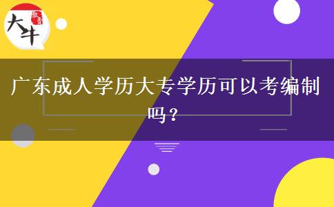 廣東成人學歷大專學歷可以考編制嗎？