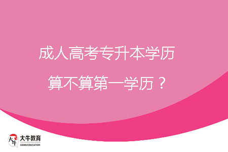 成人高考專升本學歷算不算第一學歷？