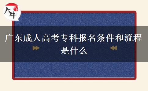 廣東成人高考專科報名條件和流程是什么