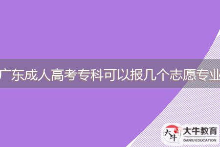 廣東成人高考專科可以報幾個志愿專業(yè)