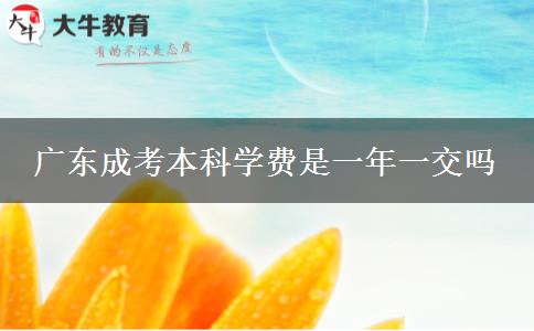 廣東成考本科學(xué)費(fèi)是一年一交嗎