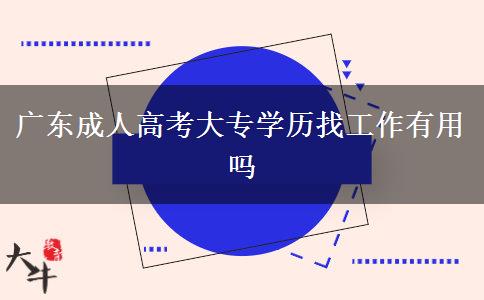 廣東成人高考大專學(xué)歷找工作有用嗎