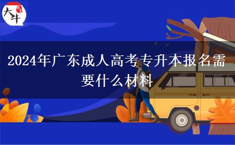 2024年廣東成人高考專升本報名需要什么材料