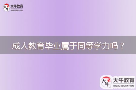 成人教育畢業(yè)屬于同等學力嗎？