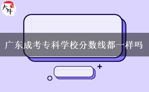 廣東成考專(zhuān)科學(xué)校分?jǐn)?shù)線都一樣嗎