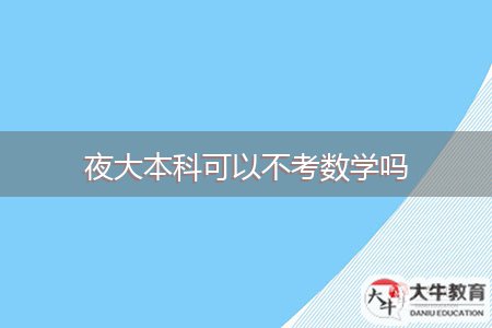 夜大本科可以不考數(shù)學嗎