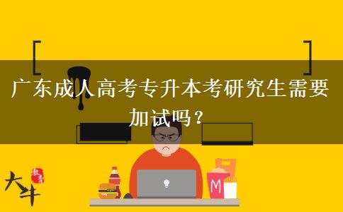 廣東成人高考專升本考研究生需要加試嗎？