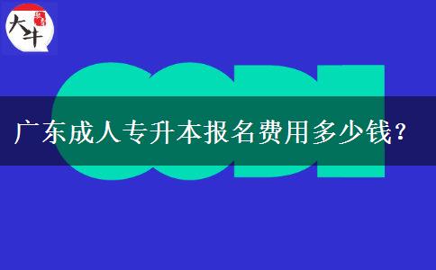 廣東成人專升本報名費用多少錢？