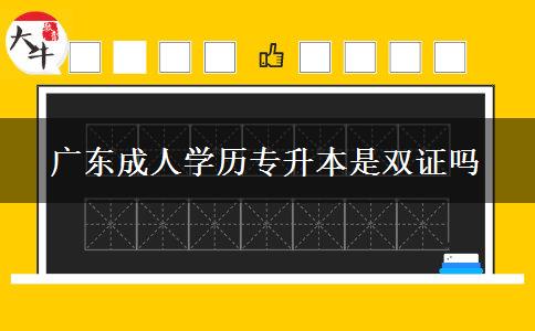 廣東成人學歷專升本是雙證嗎