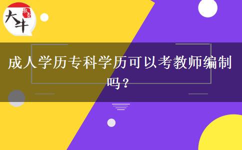 成人學(xué)歷?？茖W(xué)歷可以考教師編制嗎？