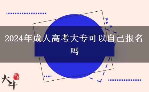 2024年成人高考大專可以自己報(bào)名嗎