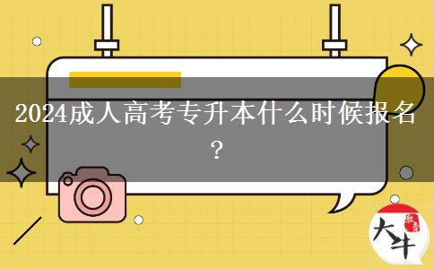 2024成人高考專升本什么時候報名?