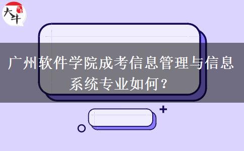 廣州軟件學(xué)院成考信息管理與信息系統(tǒng)專業(yè)如何？