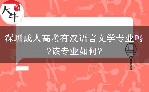 深圳成人高考有漢語(yǔ)言文學(xué)專業(yè)嗎?該專業(yè)如何?