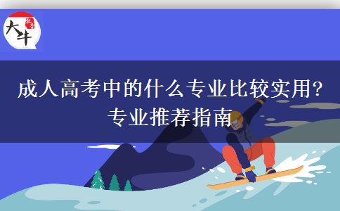 成人高考中的什么專業(yè)比較實用?專業(yè)推薦指南