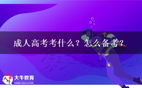 成人高考考什么？怎么備考？