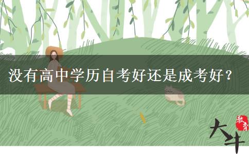 沒(méi)有高中學(xué)歷自考好還是成考好？