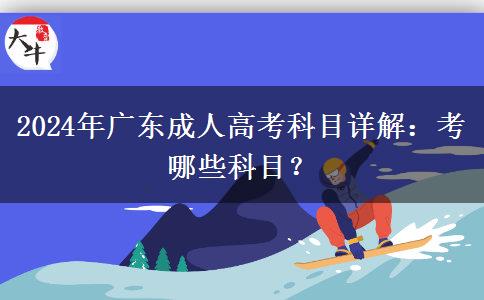 2024年廣東成人高考科目詳解：考哪些科目？