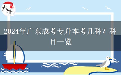 2024年廣東成考專升本考幾科？科目一覽