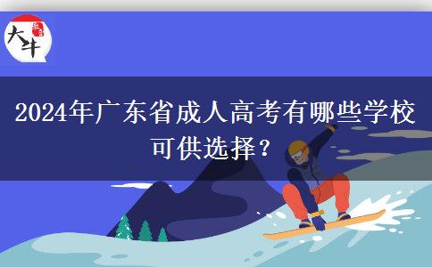 2024年廣東省成人高考有哪些學(xué)?？晒┻x擇？