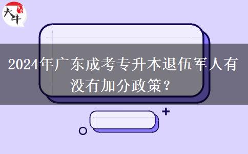 2024年廣東成考專升本退伍軍人有沒有加分政策？