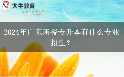 2024年廣東函授專升本有什么專業(yè)招生？