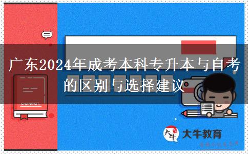 廣東2024年成考本科專升本與自考的區(qū)別與選擇建議