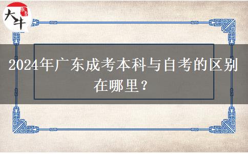 2024年廣東成考本科與自考的區(qū)別在哪里？